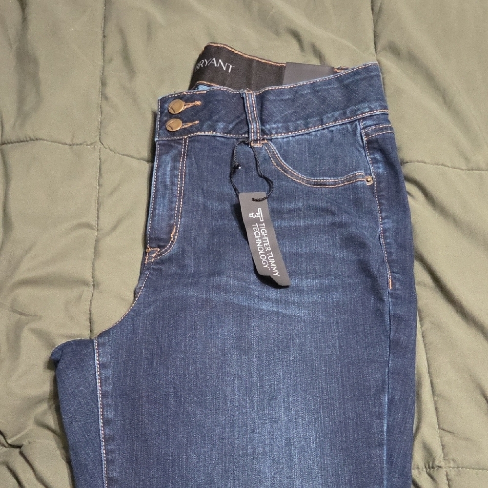 Lane Bryant Indigo Denim Pants 16S High Rise Straight Tighter Tummy Technology - Picture 3 of 9
